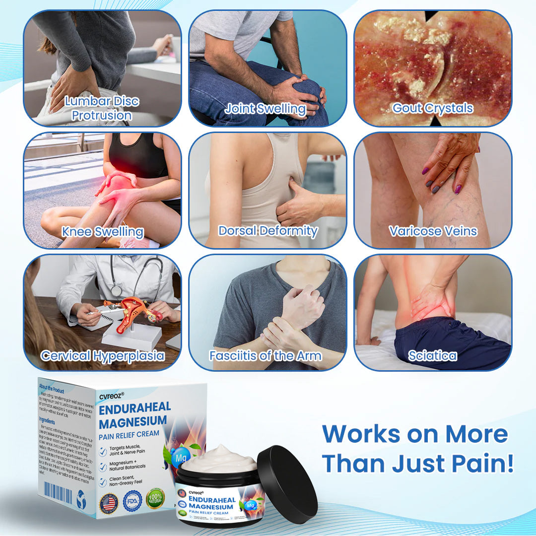Cvreoz® EnduraHeal Magnesium Pain Relief Cream (Treats Arthritis, Neuropathy, Rheumatism, Sports Injuries & More)