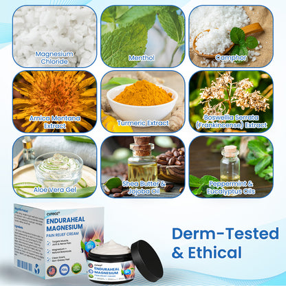 Cvreoz® EnduraHeal Magnesium Pain Relief Cream (Treats Arthritis, Neuropathy, Rheumatism, Sports Injuries & More)