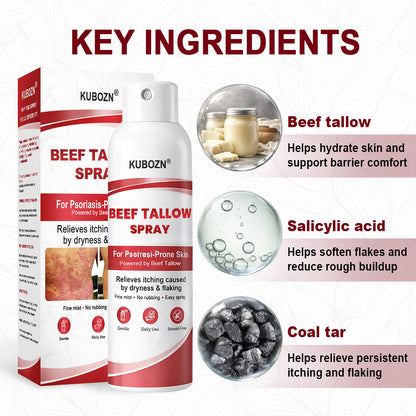KUBOZN® Beef Tallow Spray — The No-Rub Relief for Psoriasis-Prone Skin✨