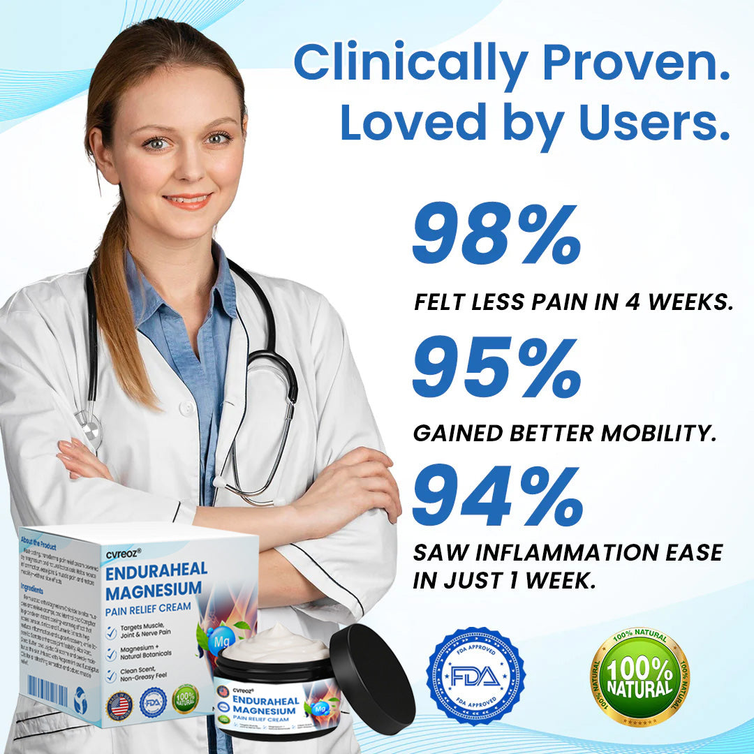 Cvreoz® EnduraHeal Magnesium Pain Relief Cream (Treats Arthritis, Neuropathy, Rheumatism, Sports Injuries & More)