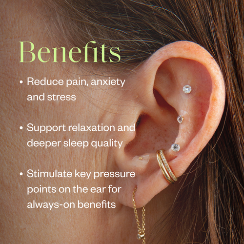 KUBOZN® Crystal Ear Seed Kit: Needle-Free Acupressure for Holistic Balance.