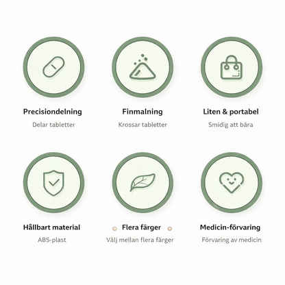 Healrize®Portabel pillerkross och tablettdelare
